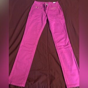 SO Kids Casual skinny jeans Bottoms in Vibrant Pink with front zipper pockets